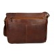 Genuine italian leather shoulderbag notebook messenger bag ipad laptop ladies men brown