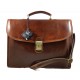 Sac serviette à main en cuir bandoulière sac homme femme messenger brun