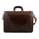 Leather briefcase business bag conference bag satchel brown