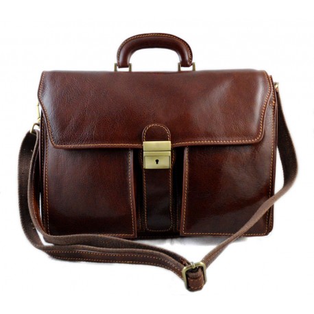 Sac serviette à main cuir bandoulière en cuir sac en cuir sac homme brun