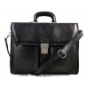 Leather briefcase business bag conference bag satchel black