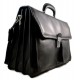 Leather briefcase business bag conference bag satchel black