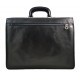 Leather messenger bag briefcase shoulder bag carry on black