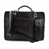 Leather messenger bag briefcase shoulder bag carry on black