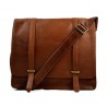 Mens leather messenger bag brown shoulder bag genuine leather briefcase