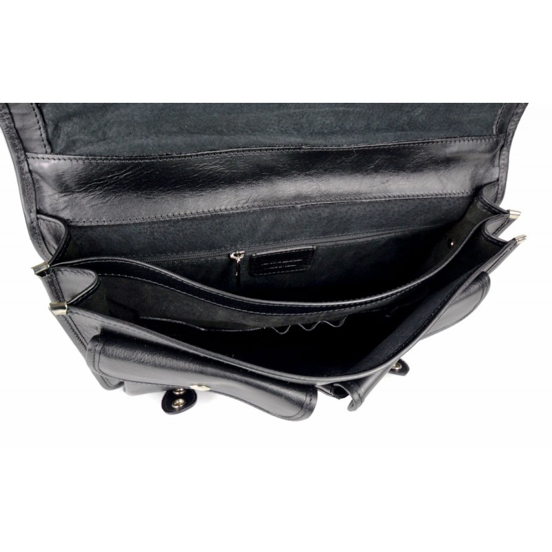 Sacoche ordinateur messenger sac a main cuir cartable bandouliere noir