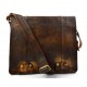 Bolso de cuero bandolera de piel marrón bolso vintage espalda hombre mujer de piel bolso messenger