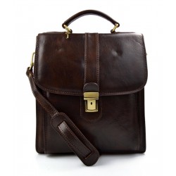 Dark brown hobo bag satchel mens ladies leather shoulder bag made in Italy crossbody bag