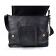 Black leather satchel shoulder bag leather retro satchel mens women vintage messenger