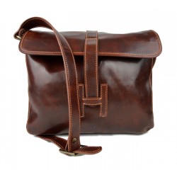 Leather hobo bag mens satchel messenger bag shoulder bag crossbody brown
