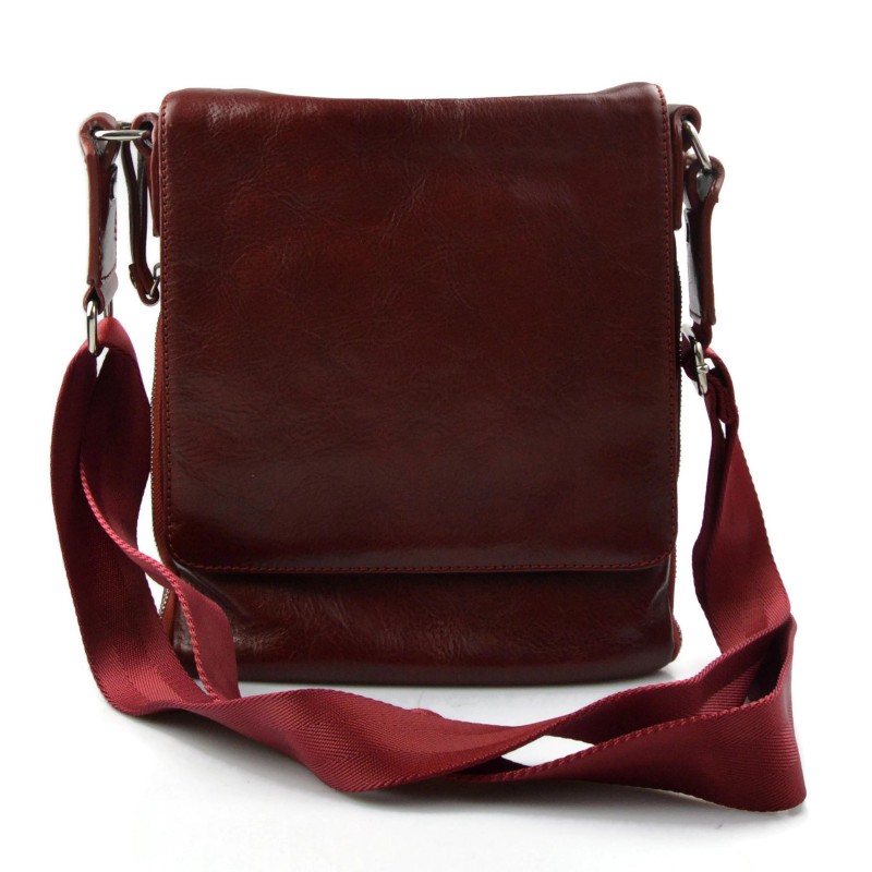 Leather red shoulder bag mens women sling bag messenger leather bag