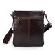 Sac en cuir sac marron foncè à bandoulière homme femme sac d'épaule bandoulière en cuir