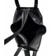 Bolso de cuero genuino mochila de hombre de piel mochila de mujer negro