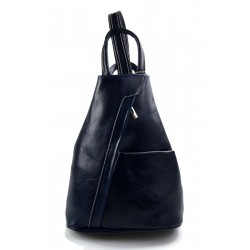 Sac à dos bandoulière en cuir sac homme femme bleu