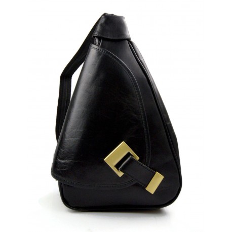 Bolso de viaje de cuero bolso de hombre bolso de mujer de piel mochila de cuero negro