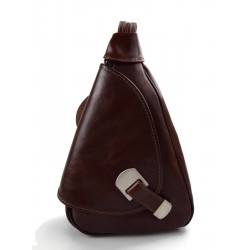 Leather backpack travel bag ladies mens leather weekender brown