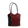 Damen rucksack tasche handtasche schwarz - rot ledertasche damen ledertasche