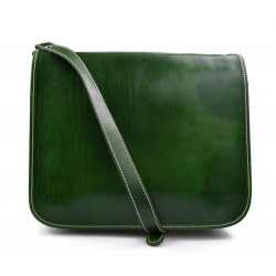 Bolso messenger de piel verde bolso de hombre piel bolso de mujer