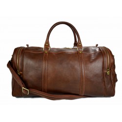 Mens leather duffle bag light brown shoulder bag travel bag luggage weekender carryon cabin bag