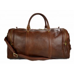 Sac de voyage en cuir homme femme bandoulière en cuir véritable sac de sport sac bagage à main brun