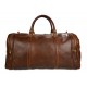 Mens leather duffle bag light brown shoulder bag travel bag luggage weekender carryon cabin bag