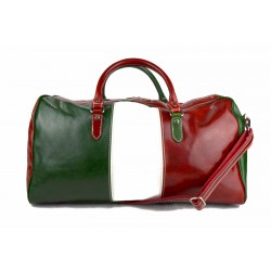 Sac de voyage en cuir homme femme bandoulière en cuir véritable sac de sport sac bagage à main drapeau italien rouge