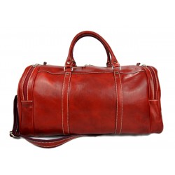 Sac de voyage en cuir homme femme bandoulière en cuir véritable sac de sport sac bagage à main rouge