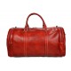 Mens leather duffle bag red shoulder bag travel bag luggage weekender carryon cabin bag