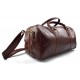 Leather duffle bag genuine leather travel bag overnight brown