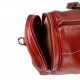 Mens leather duffle bag red shoulder bag travel bag luggage weekender carryon cabin bag