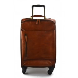 Valise voyage en cuir brun fonce sac trolley voyage de bagages a main en cuir