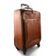 Valise voyage en cuir brun fonce sac trolley voyage de bagages a main en cuir