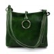 Borsa pelle borsello donna a spalla e a tracolla verde made in Italy vera pelle