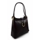 Leather ladies handbag shoulder bag luxury bag women handbag made in Italy women handbag dark brown