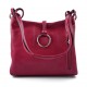 Borsa pelle borsello donna a spalla e a tracolla fucsia vera pelle