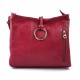 Leather ladies handbag shoulder bag luxury bag women handbag made in Italy women handbag fuchsia