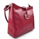 Leather ladies handbag shoulder bag luxury bag women handbag made in Italy women handbag fuchsia