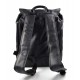 Vintage leather backpack genuine washed leather travel bag blue