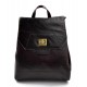 Backpack leather womens travel bag leather weekender sports bag gym bag leather dark brown