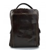 Backpack genuine leather travel bag weekender sports bag dark brown