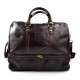 Sac de voyage en cuir homme femme bandoulière en cuir véritable sac de sport sac bagage brun foncè