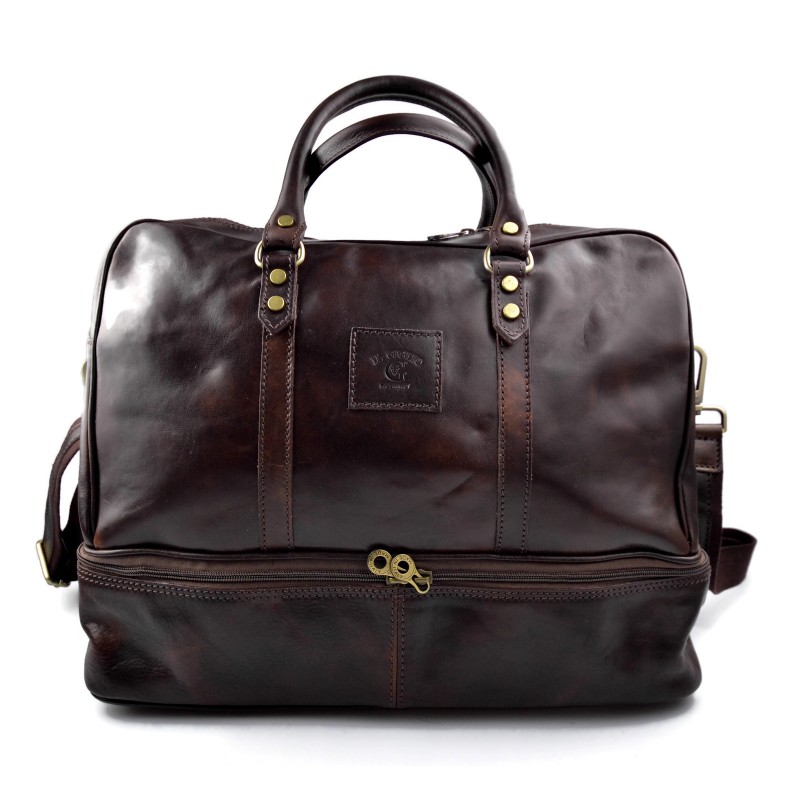 Marron L plus B - Grand sac de voyage en cuir pour homme, sac de sport,  rangement indépendant des chaussures, grands sacs de fitness, sac à main