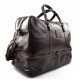 Sac de voyage en cuir homme femme bandoulière en cuir véritable sac de sport sac bagage brun foncè