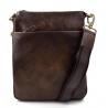 Bandolera de cuero bolso de espalda mujer de piel bolso de piel hombre marron oscuro cartero de cuero