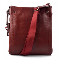 Bolso de cuero bandolera de piel bolso de cuero messenger rojo bolso de espalda bolso de hombre bolso de mujer cartero de cuero