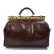 Borsa donna doctor bag vera pelle medico  manico e tracolla marrone