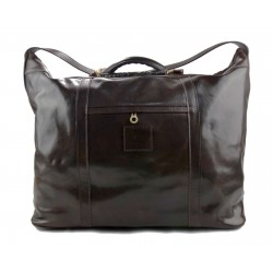 Leather dufflebag XXL weekender coffee mens ladies travel duffel gym bag luggage
