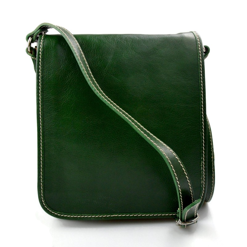Mens shoulder leather bag shoulder bag genuine leather briefcase green