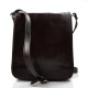 Bolso de cuero bandolera de piel cartero marron oscuro de hombre de mujer de cuero bolso de piel bolso de espalda bolso de piel