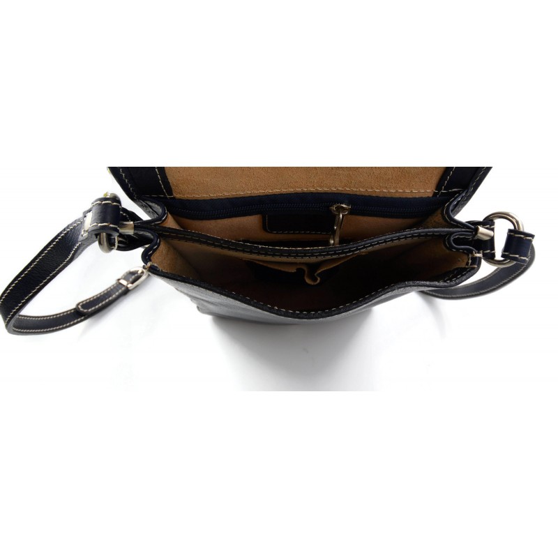 Mens shoulder leather bag shoulder bag genuine leather briefcase blue